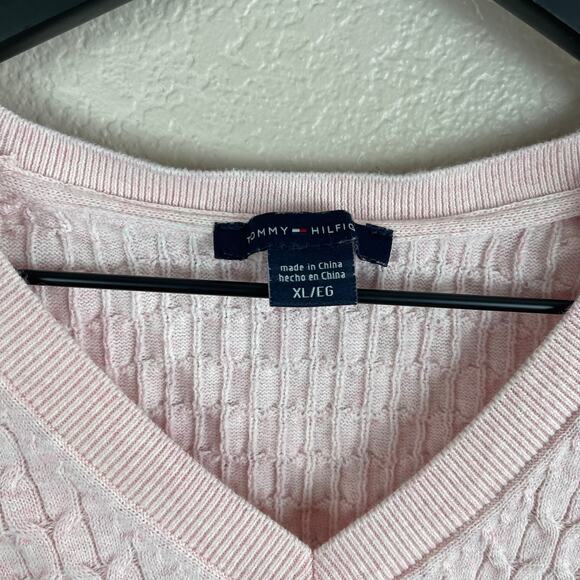 Tommy Hilfiger Pale Pink Fitted Knit Sweater Size Extra Large - Picture 3 of 7